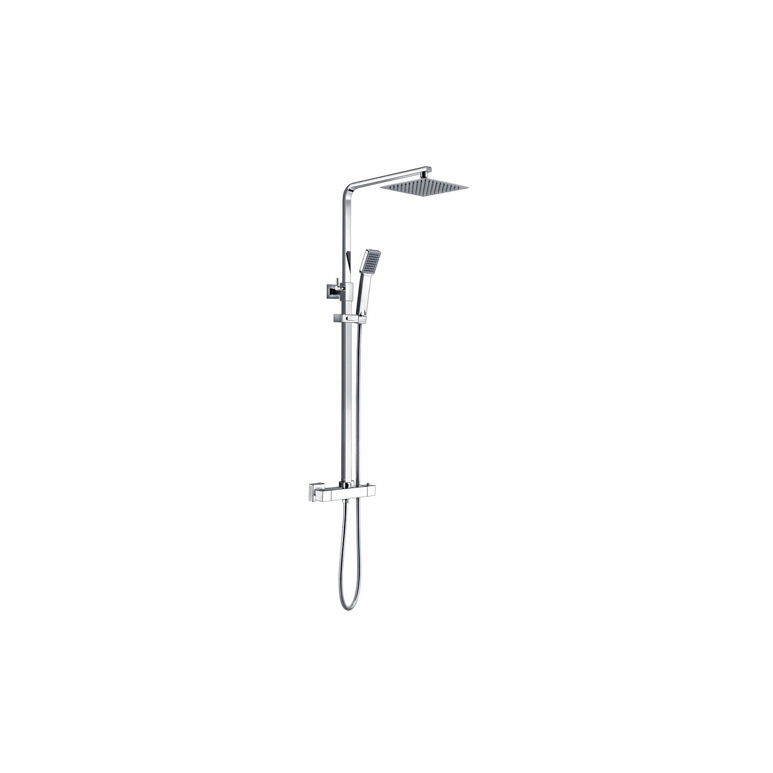 Thermostatic Exposed 2-Way Square Shower Chrome