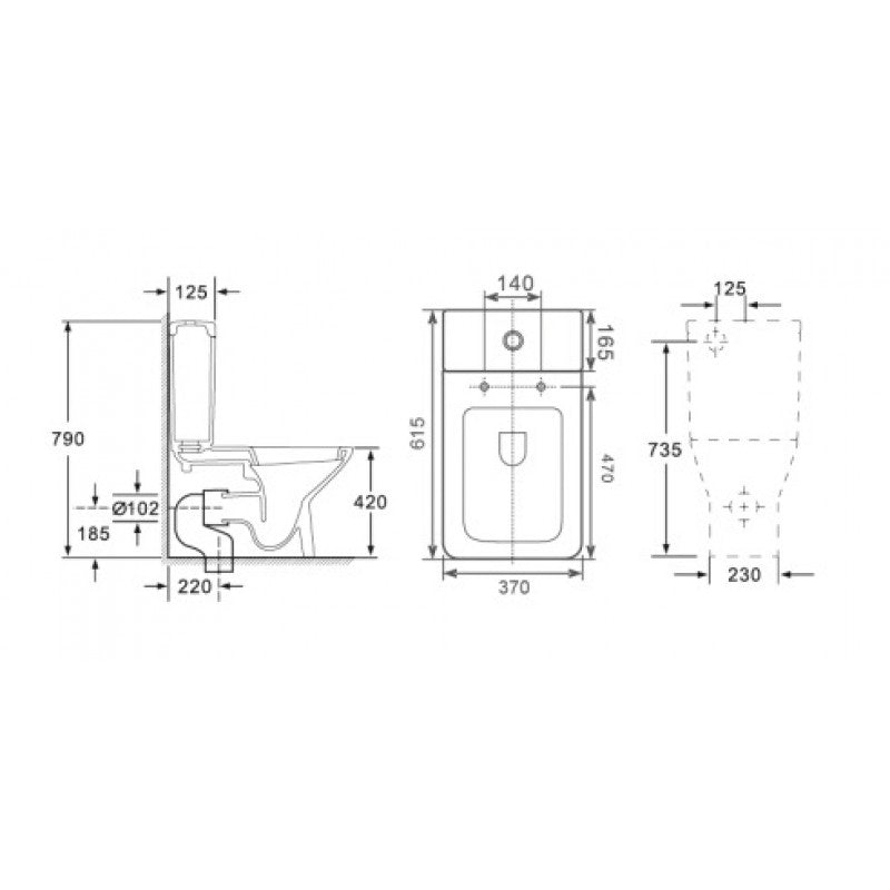 Style Rimless Short Projection C/C WC