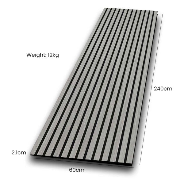 Wooden Acoustic Wall Panels 2400mmx600mm - Silver Walnut
