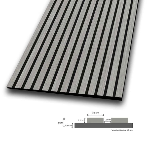 Wooden Acoustic Wall Panels 2400mmx600mm - Silver Walnut