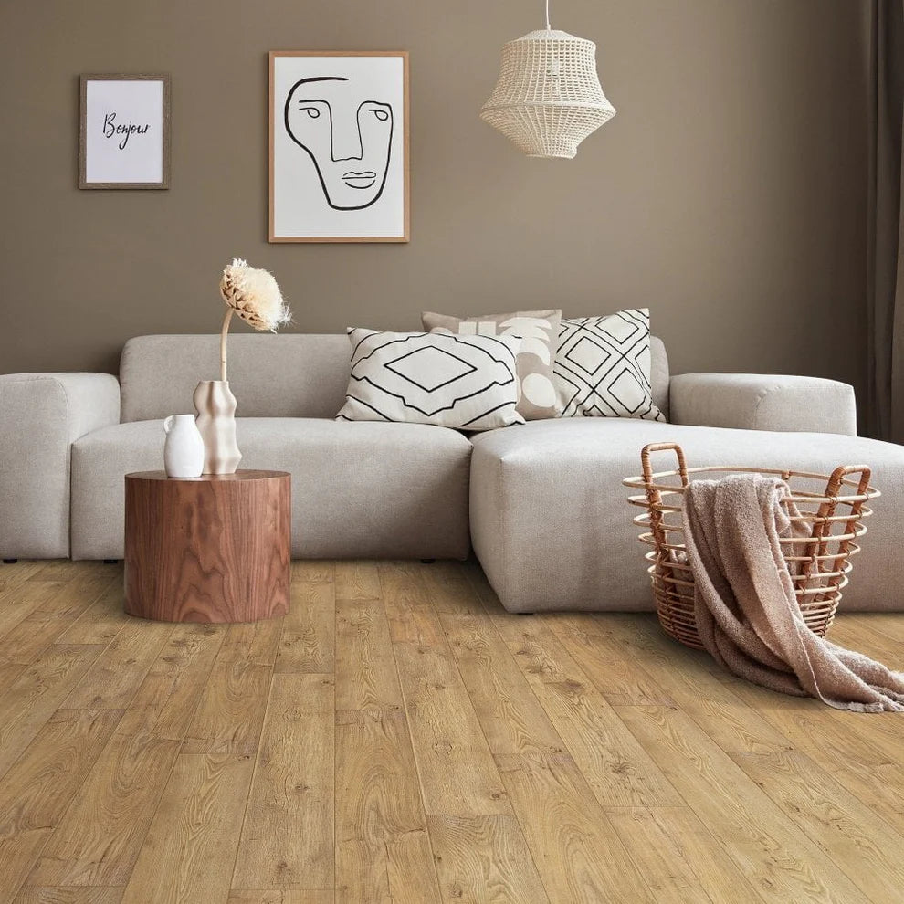 Tamarack Mushroom Brown - 10mm Handscraped Moisture Resistant Laminate Flooring