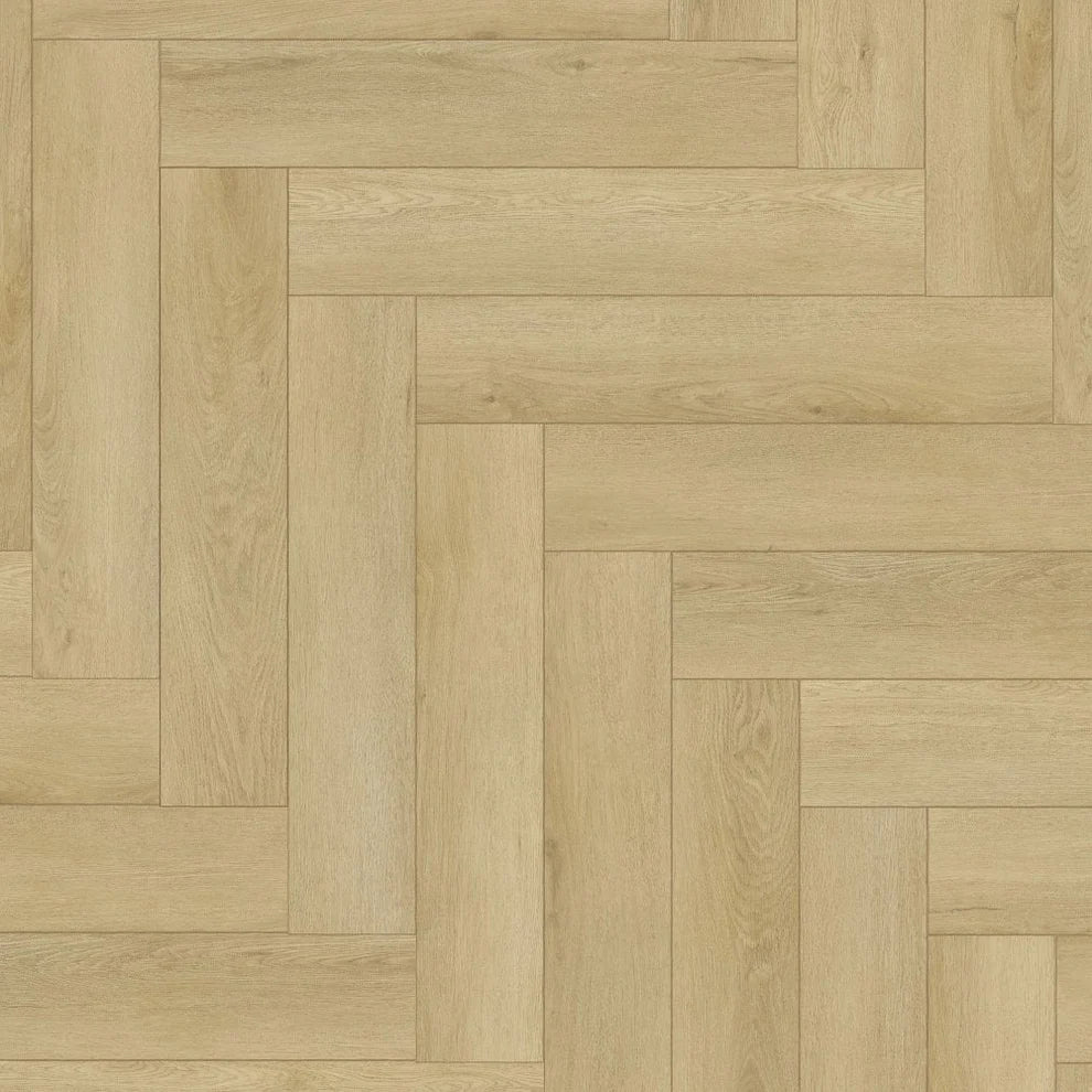 Trail Oak - Herringbone LVT 5mm Anti-Microbial UV Coated Rigid Core Vinyl Flooring