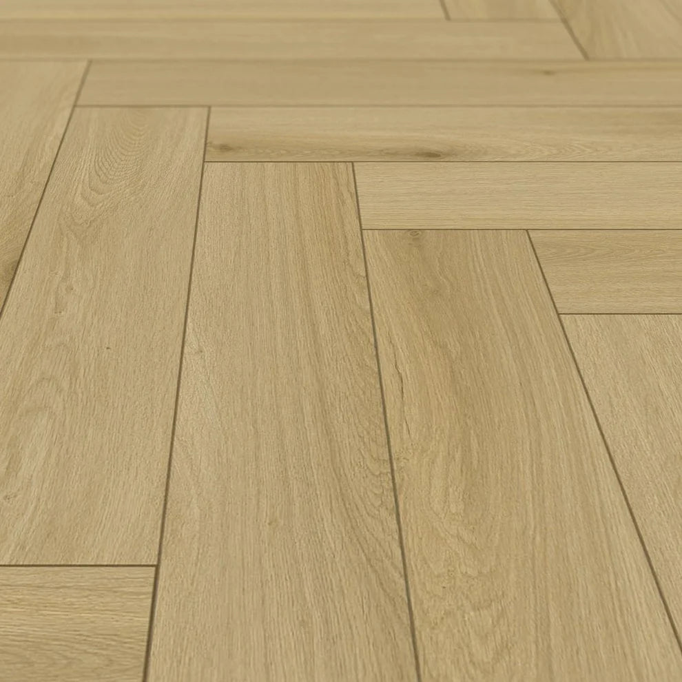 Vancouver Oak - Herringbone LVT 5mm Anti-Microbial UV Coated Rigid Core Vinyl Flooring
