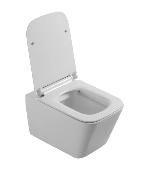 Rimless Square Wall Hung Toilet Pan Grohe WC Frame 38772001 Rapid SL Chrome Flush Plate 1.13
