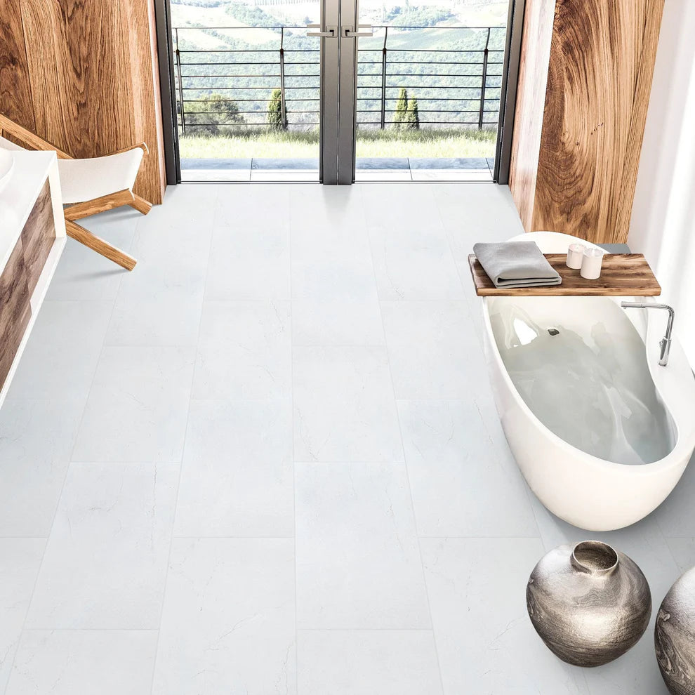White Marble - SPC 6mm Matt Rigid Core Vinyl Flooring