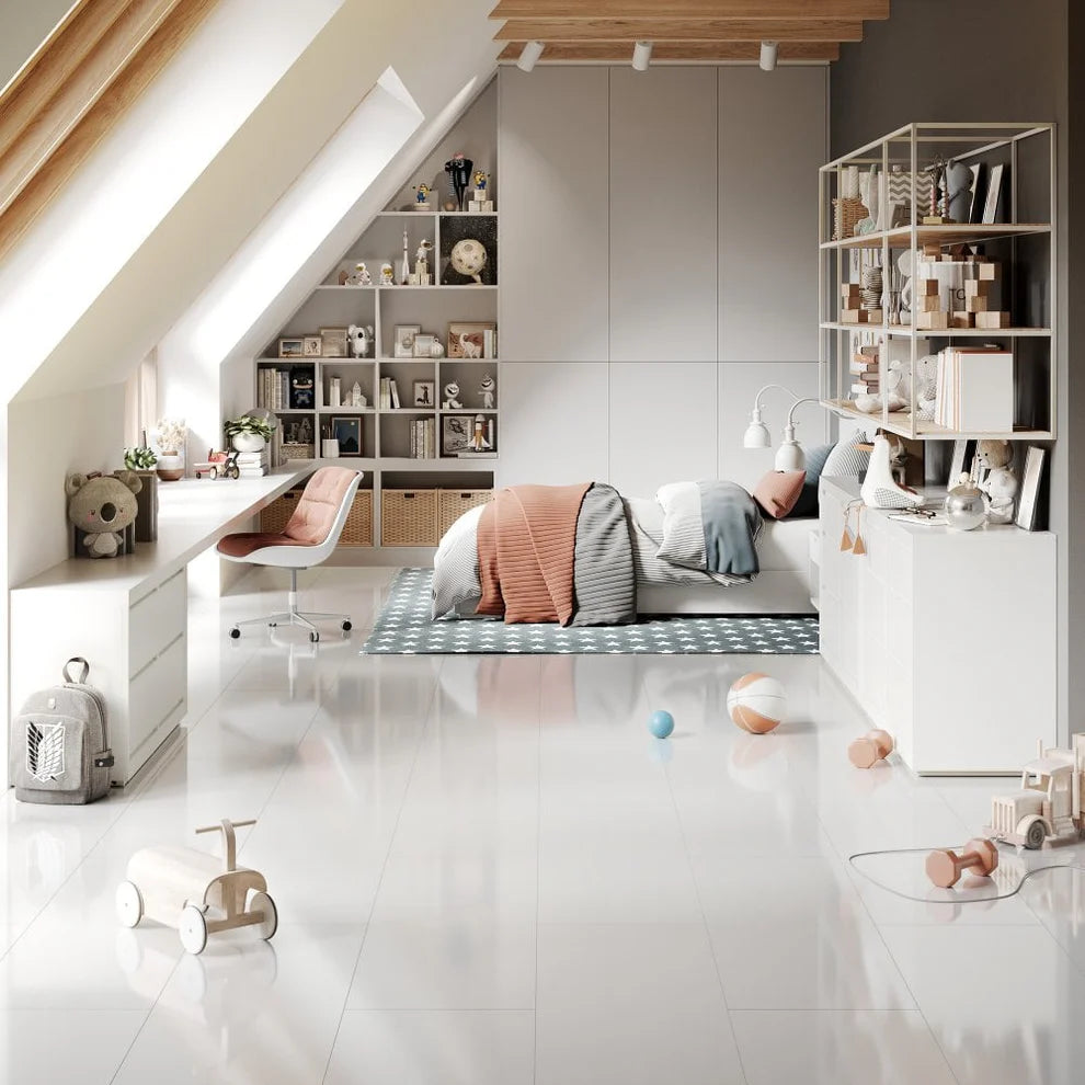 Achene White Gloss - 8mm High Gloss Laminate Flooring