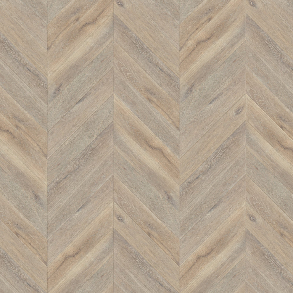 White Oak Smoked - Chevron 15mm Brushed UV oil Engineered Real Wood Flooring