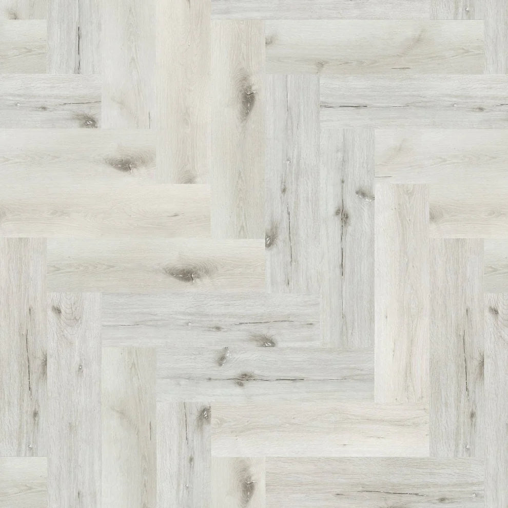 White Rock Oak - SPC Herringbone 5.5mm Rigid Core Vinyl Flooring