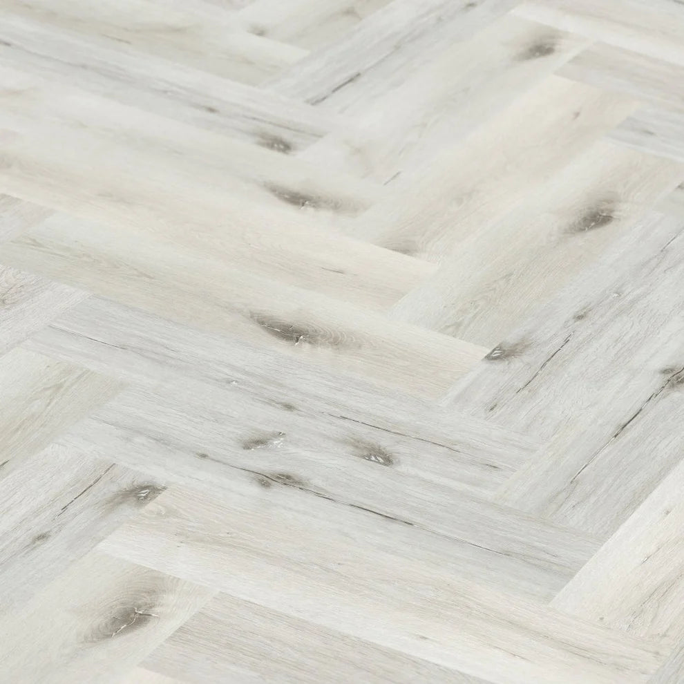 White Rock Oak - SPC Herringbone 5.5mm Rigid Core Vinyl Flooring