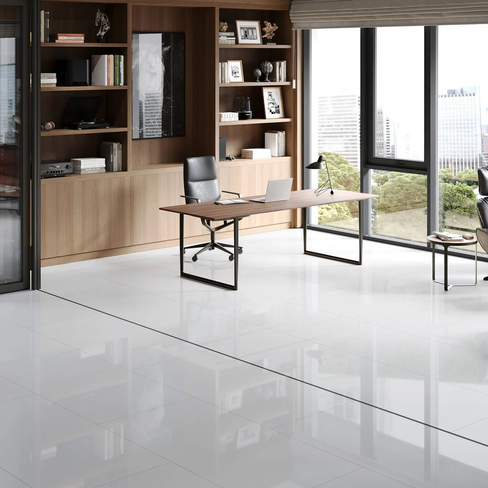 White - SPC 6mm High Gloss Rigid Core Vinyl Flooring