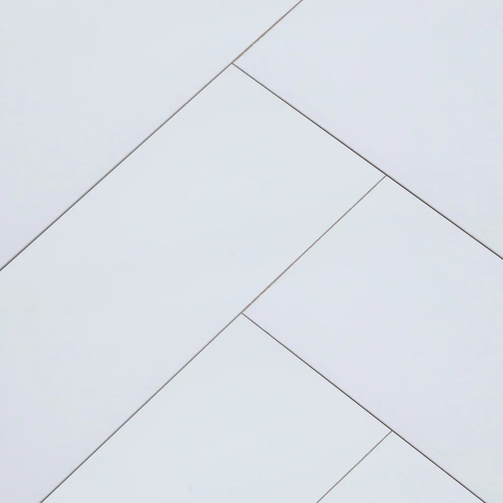 White - Herrringbone 6mm High Gloss Luxury Vinyl Flooring