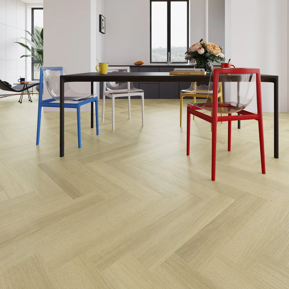 Woodstock Oak - Herringbone 5mm Purecoat Rigid Core Vinyl Flooring