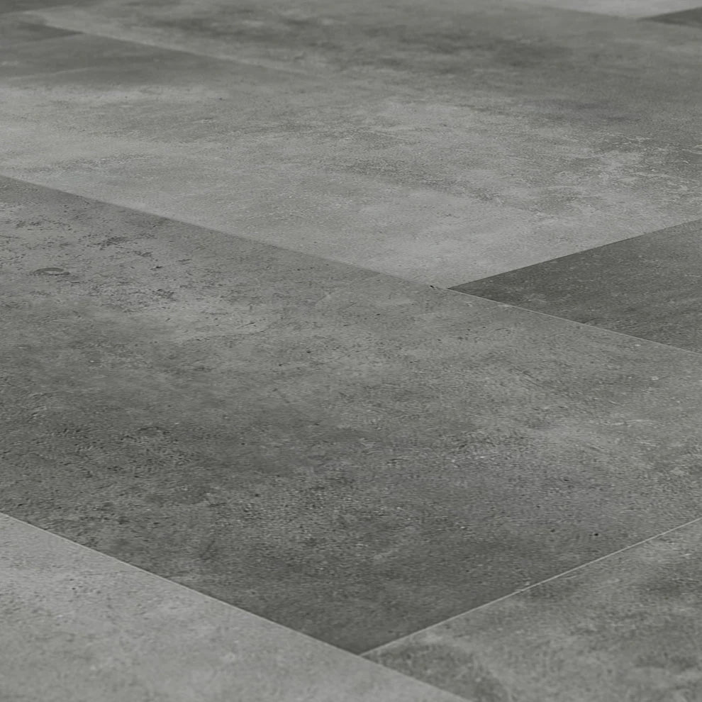 Xonic Grey - Pre-Grouted 5.5mm Stone Embossed UV Coated Rigid Core Vinyl Flooring