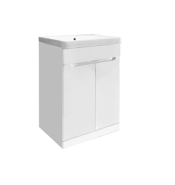 AQUA 500mm PVC Floorstanding 2 Door Vanity Unit and Basin