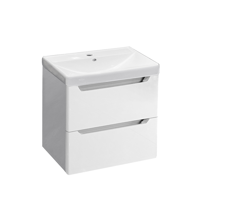 AQUA 500mm PVC Wall Hung 2 Drawer Vanity Unit and Basin