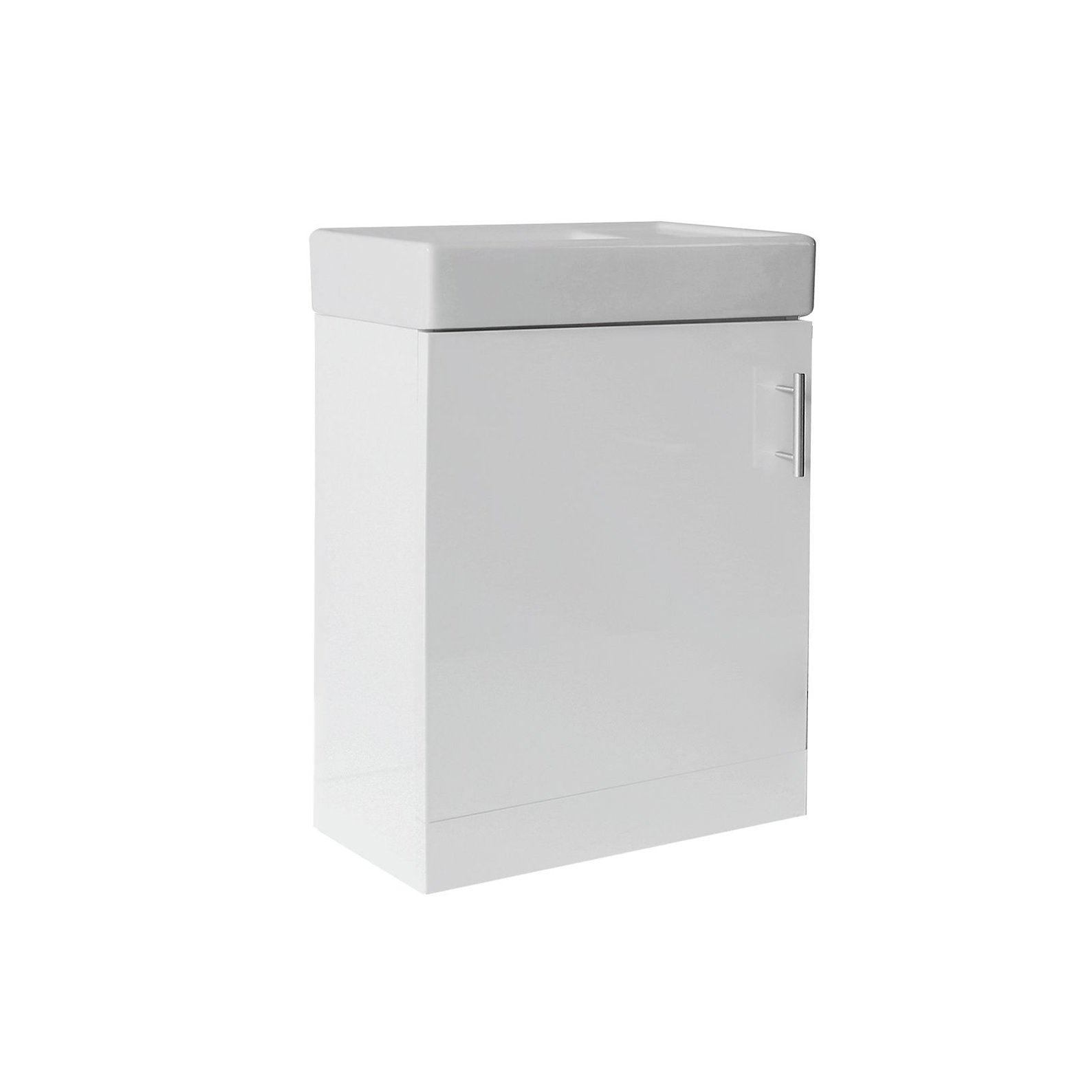 CLASSIC Square White 400mm Wall Hung 1-Door Unit and Basin