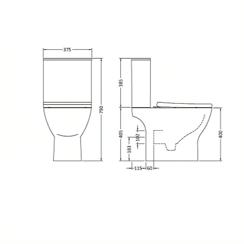 Flo Close Coupled Square Rimless Toilet