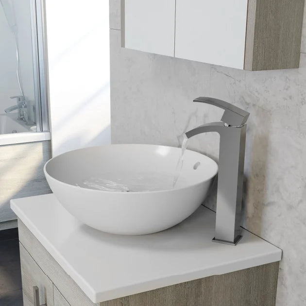 600mm Wall Mounted 2 Drawer Unit With Ceramic Worktop & Sit On Basin Bowl