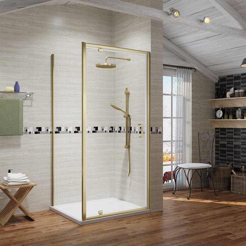 ICON Pivot Doors 6mm Brushed Brass