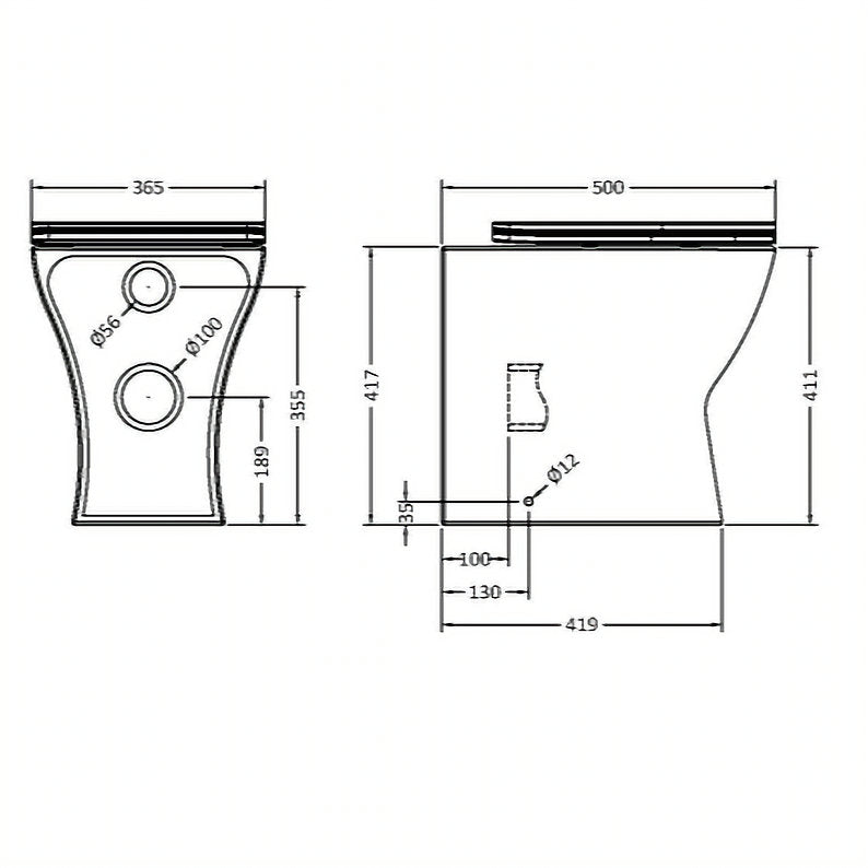 Nano Back to Wall Round Rimless Toilet