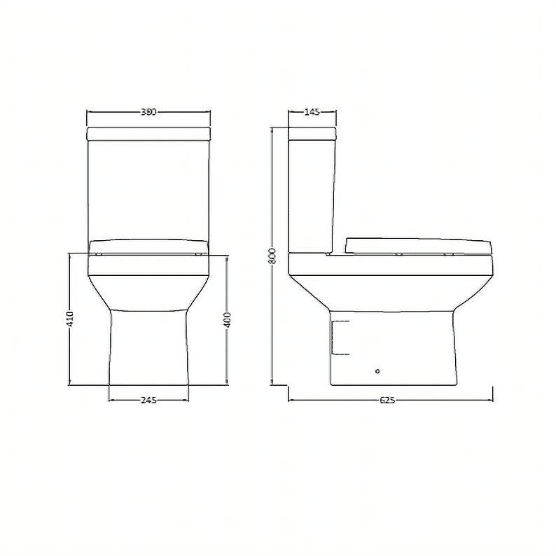 Nova Close Coupled D-Shape Rimless Toilet