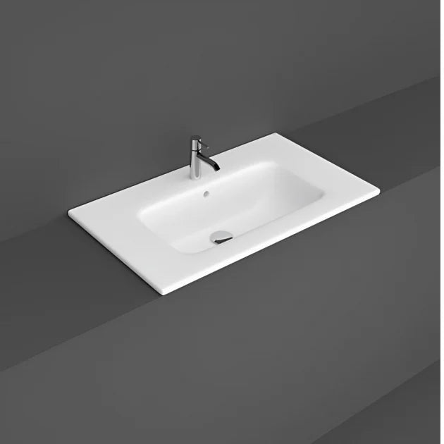 RAK Ceramics Joy Uno Wall Hung 1 Drawer Vanity Unit & Basin 800mm - Moka Walnut