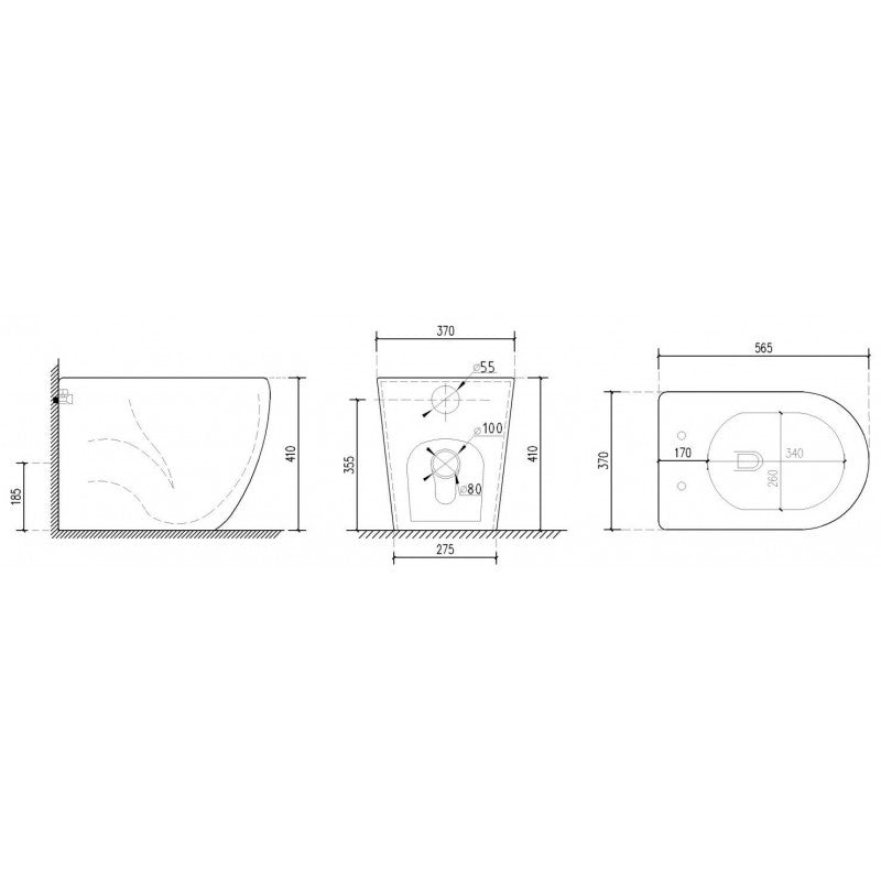 Smart Rimless Back to Wall Pan with Bidet