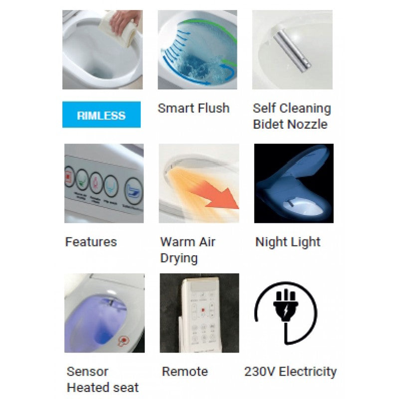 Smart Rimless Back to Wall Pan with Bidet