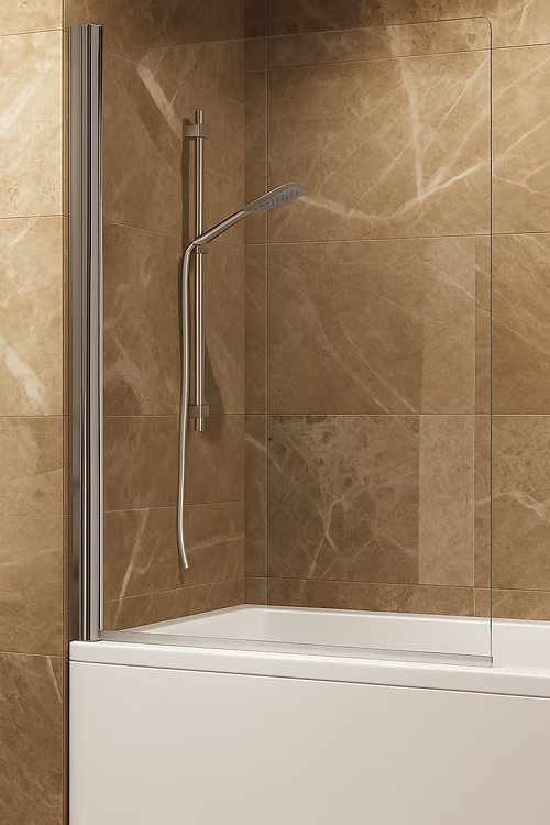 Square Bath Screen Chrome