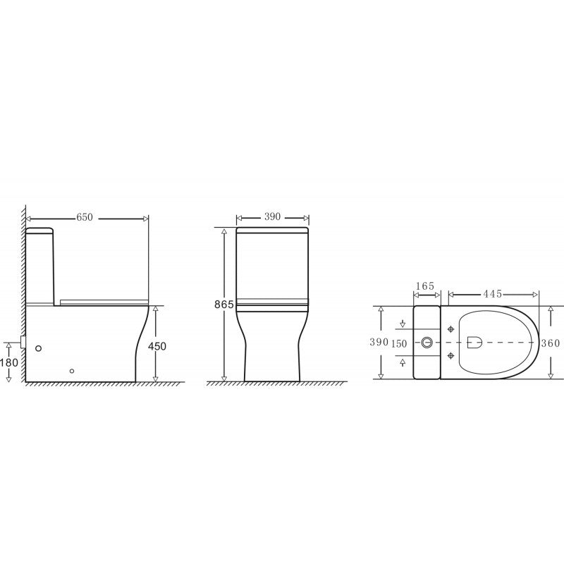 Wave Rimless High-Rise C/C WC